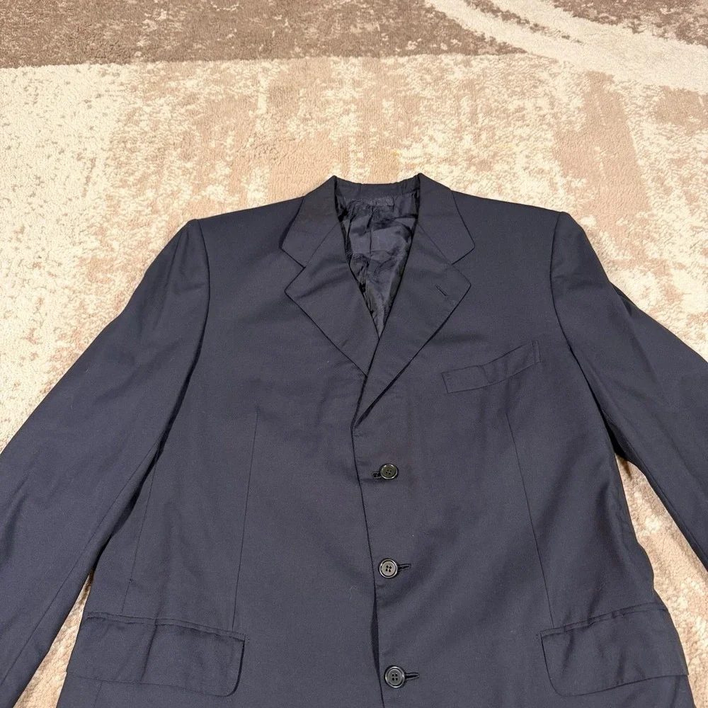 Brioni Traiano Super 150's Blazer Mens 46R Navy Blue 3 Button Jacket Old Money
